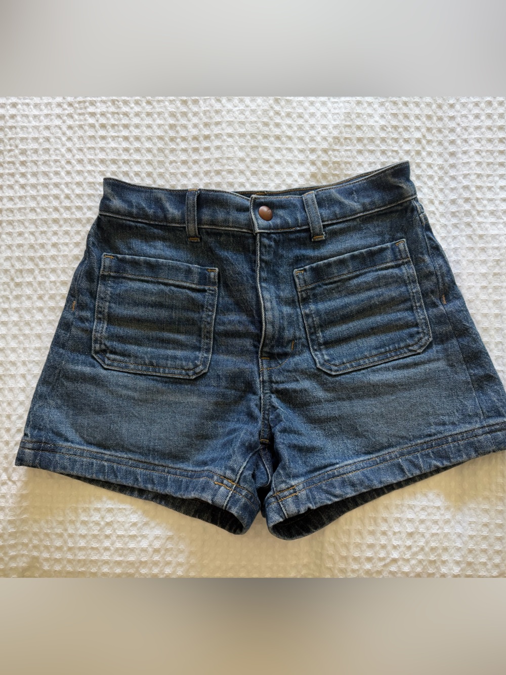 Madewell: High-Rise Dark Blue Denim Women’s Shorts